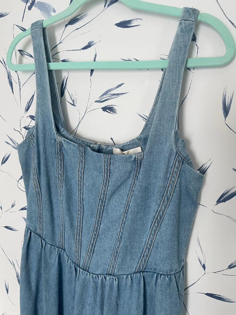 WAYF Daisy Sleeveless Denim Midi Dress - Picture 5 of 9